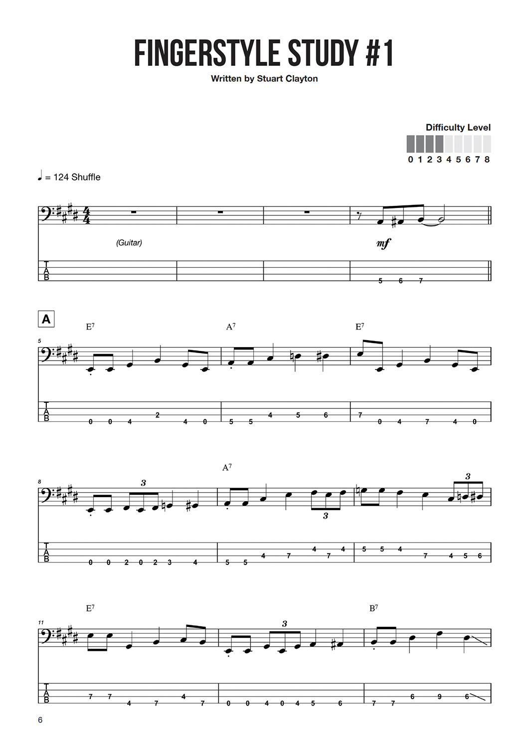 Sample page from Intermediate Studies for Bass Guitar