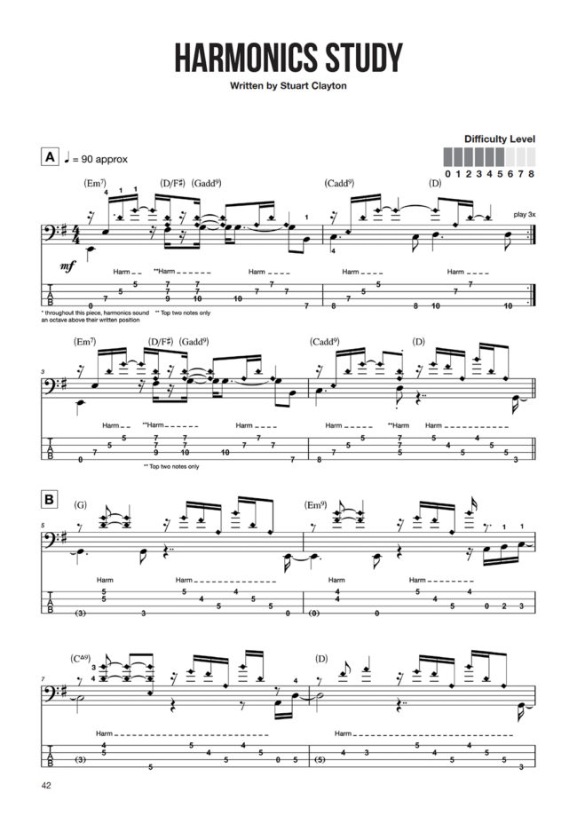 Sample page from Intermediate Studies for Bass Guitar