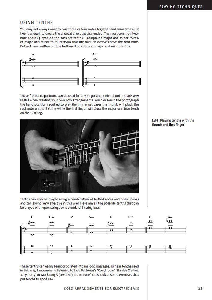 Sample page from Solo Arrangements for Electric Bass