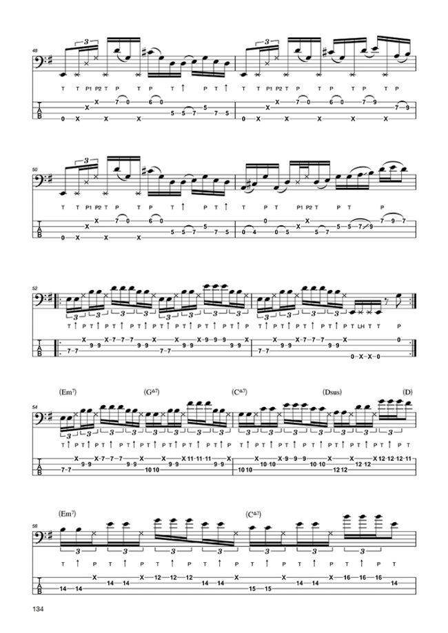 Sample page from Slap Bass Workouts